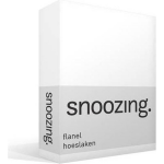 Snoozing Flanel Hoeslaken - 100% Geruwde Flanel-katoen - Lits-jumeaux (200x200 Cm) - - Wit