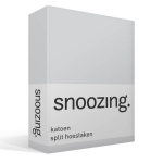 Snoozing Katoen Split Hoeslaken - 100% Katoen - Lits-jumeaux (200x210/220 Cm) - - Grijs