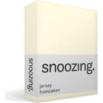 Snoozing Jersey Hoeslaken - 100% Gebreide Jersey Katoen - Lits-jumeaux (200x200 Cm) - Ivoor - Wit