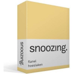 Snoozing Flanel Hoeslaken - 100% Geruwde Flanel-katoen - Lits-jumeaux (200x210/220 Cm) - - Geel