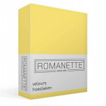 Romanette Velours Hoeslaken - 80% Katoen - 20% Polyester - Lits-jumeaux (160/180/200x200/220 Cm) - - Geel