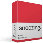 Snoozing Flanel Hoeslaken - 100% Geruwde Flanel-katoen - Lits-jumeaux (160x210/220 Cm) - - Rood