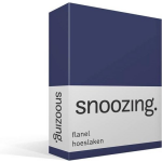 Snoozing Flanel Hoeslaken - 100% Geruwde Flanel-katoen - Lits-jumeaux (160x210/220 Cm) - Navy - Blauw