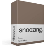 Snoozing Flanel Hoeslaken - 100% Geruwde Flanel-katoen - Lits-jumeaux (160x210/220 Cm) - - Bruin
