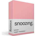 Snoozing - Katoen - Topper - Hoeslaken - 200x200 - - Roze