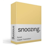 Snoozing - Flanel - Topper - Hoeslaken - 200x220 Cm - - Geel