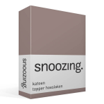 Snoozing - Katoen - Topper - Hoeslaken - 180x220 - Taupe - Bruin
