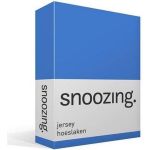 Snoozing Jersey Hoeslaken - 100% Gebreide Jersey Katoen - Lits-jumeaux (200x200 Cm) - Meermin - Blauw
