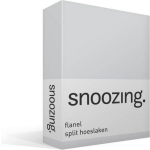 Snoozing - Flanel - Split-hoeslaken - Tweepersoons - 140x200 Cm - - Grijs