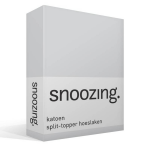 Snoozing - Katoen - Split-topper - Hoeslaken - Lits-jumeaux - 160x200 Cm - - Grijs