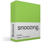 Snoozing - Katoen - Topper - Hoeslaken - 150x200 - Lime - Groen