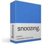 Snoozing - Katoen - Extra Hoog - Hoeslaken - 90x210 - Meermin - Blauw