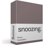 Snoozing Flanel Hoeslaken - 100% Geruwde Flanel-katoen - 2-persoons (120x200 Cm) - Taupe