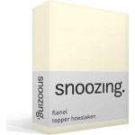 Snoozing - Flanel - Topper - Hoeslaken - 70x200 Cm - - Wit