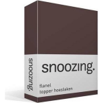 Snoozing - Flanel - Topper - Hoeslaken - 200x200 Cm - - Bruin
