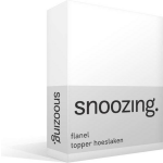 Snoozing - Flanel - Topper - Hoeslaken - 200x220 Cm - - Wit