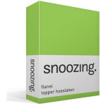 Snoozing - Flanel - Topper - Hoeslaken - 180x200 Cm - - Groen