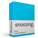 Snoozing - Flanel - Topper - Hoeslaken - 180x200 Cm - - Blauw