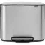 Brabantia Bo Pedaalemmer 3 X 11 Liter Met 3 Kunststof Binnenemmers - Matt Steel Fingerprint Proof - Silver