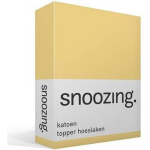 Snoozing - Katoen - Topper - Hoeslaken - 140x200 - - Geel