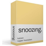 Snoozing - Katoen - Topper - Hoeslaken - 160x210 - - Geel