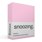 Snoozing - Katoen - Extra Hoog - Hoeslaken - 160x200 - - Roze