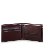 Piquadro Blue Square Men&apos;s Walleth Coin Case Mahogany - Wit