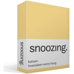 Snoozing - Katoen - Extra Hoog - Hoeslaken - 150x200 - - Geel