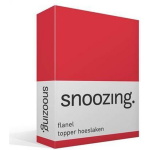 Snoozing - Flanel - Topper - Hoeslaken - 180x220 Cm - - Rood