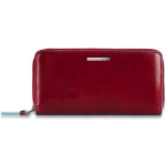 Piquadro Blue Square Women Zip Long Wallet Red - Rood