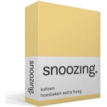 Snoozing - Katoen - Extra Hoog - Hoeslaken - 140x220 - - Geel