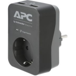 APC PME1WU2B-GR netstekker adapter Zwart, - Grijs