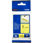 Brother Strong Adhesive Gloss Laminated Tape - 9mm, Black/Yellow