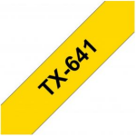 Brother TX-641 op geel labelprinter-tape - Zwart