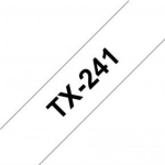 Brother TX-241 op wit labelprinter-tape - Zwart