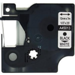 Dymo D1 standaard labels-zwart 12mm - Wit