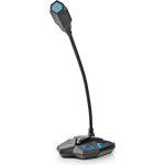 Nedis Desktop Gaming-Microfoon | Flexibele Nek | USB | Mute-Knop | 3,5 mm Stereo-Audioconnector - Zwart