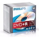 Philips DVD+R 4.7GB 16xspeed slim case 10 stuks