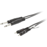 Sweex Stereo Audiokabel 2x 6.35 mm Male - 2x RCA Male 5.0 m Donkergrijs