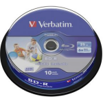 Verbatim 1x10 BD-R Blu-Ray 25GB 6x Speed DL Wide Printable CB