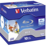 Verbatim 1x10 BD-R Blu-Ray 25GB 6x Speed. printable. Jewel Case