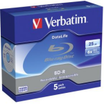 Verbatim 1x5 BD-R Blu-Ray 25GB 6x Speed Datalife No-ID Jewel