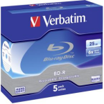 Verbatim 1x5 BD-R Blu-Ray 25GB 6x Speed Jewel Case