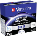 Verbatim 1x5 M-Disc BD-R Blu-Ray 25GB 4x Speed. Jewel Case print.
