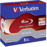 Verbatim 1x5 BD-RE Blu-Ray 50GB 2x Speed. Blue Surface JC - Wit