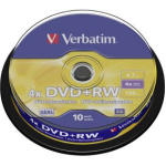 Verbatim DVD+RW 4X 10st. Cakebox