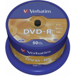 Verbatim 1x50 DVD-R 4.7GB 16x Speed. Mat zilver - Silver
