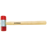 Plastic hamer | hoofd-d. 35 mm koplengte 103 mm | celluloseacetaat rood | hout - 4000811533