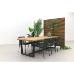 Barista/murano Teak - 240x100 Cm. - Tuinset 7-delig - Groen