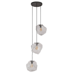 Hoyz - Hanglamp Rock Clear - 3 Lampen - Getrapt - Industrieel - Grijs